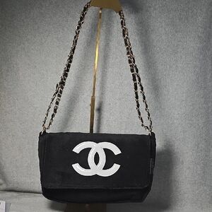 Chanel Precision GWP Classic Black and White Logo Shoulder/Crossbody Bag